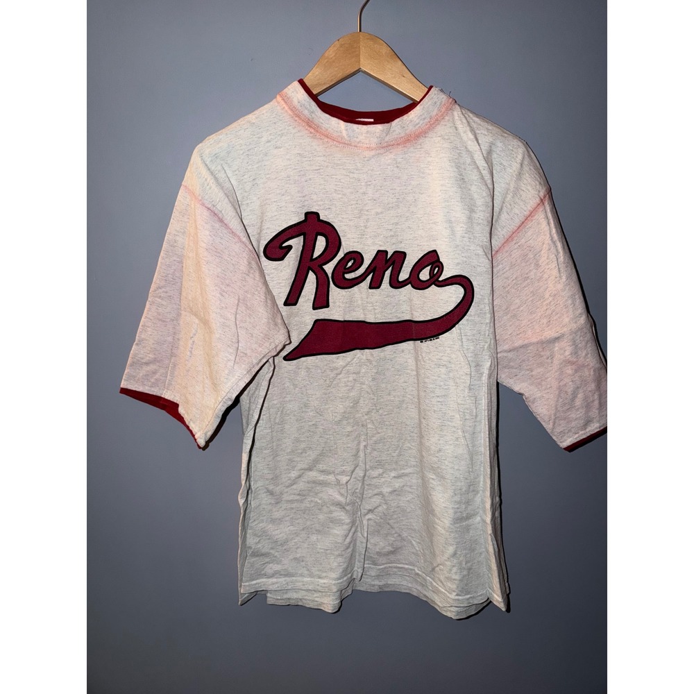 Vintage Reno Graphic T Shirt 1990s Delta Pro Weight‎ Heather Grey XL